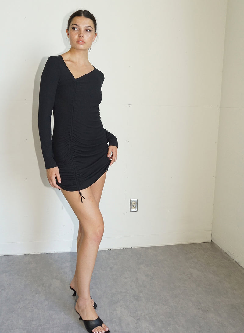 LNA - Ember Ruched Dress - Black