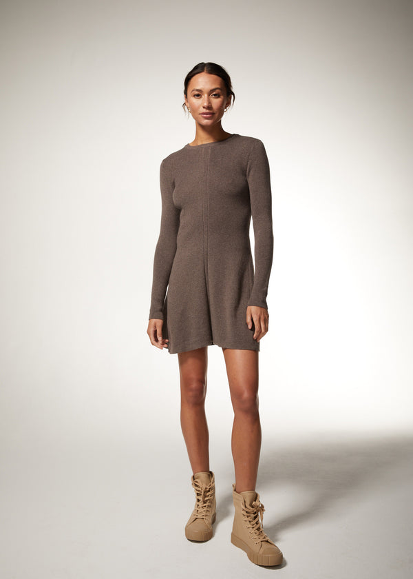 Monrow - Sweater Mini Dress - Clay