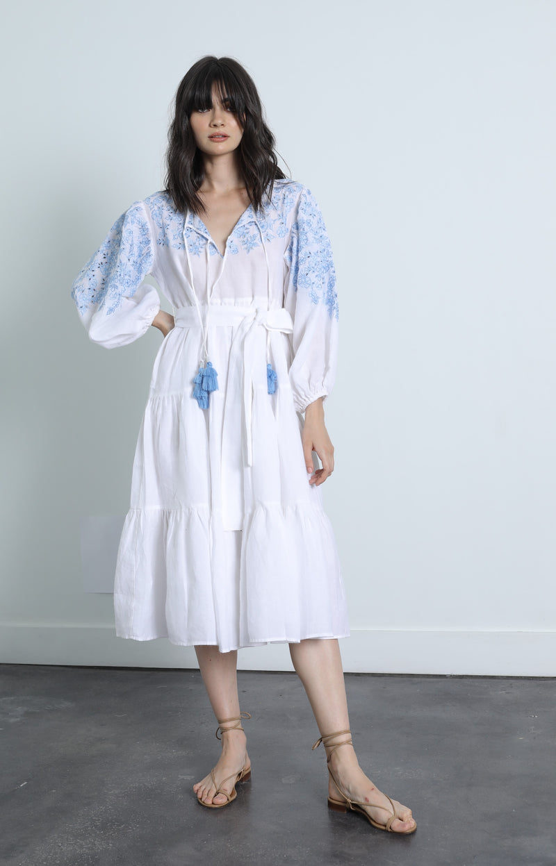 Karina Grimaldi - Mykonos Embellished Dress - White XS Karina Grimaldi - Mykonos Embellished Dress - White XS