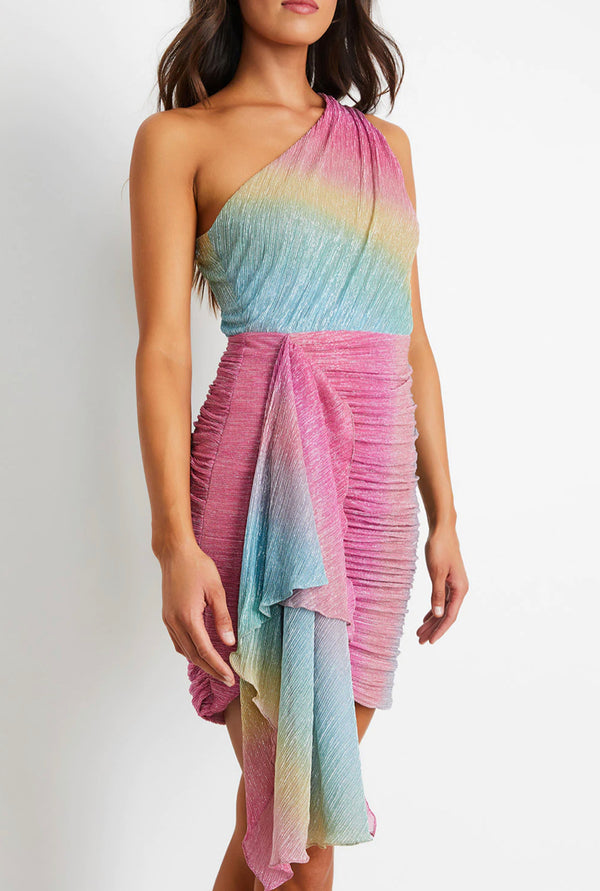 Patbo - Prism Lurex One Shoulder Mini Dress - Multi
