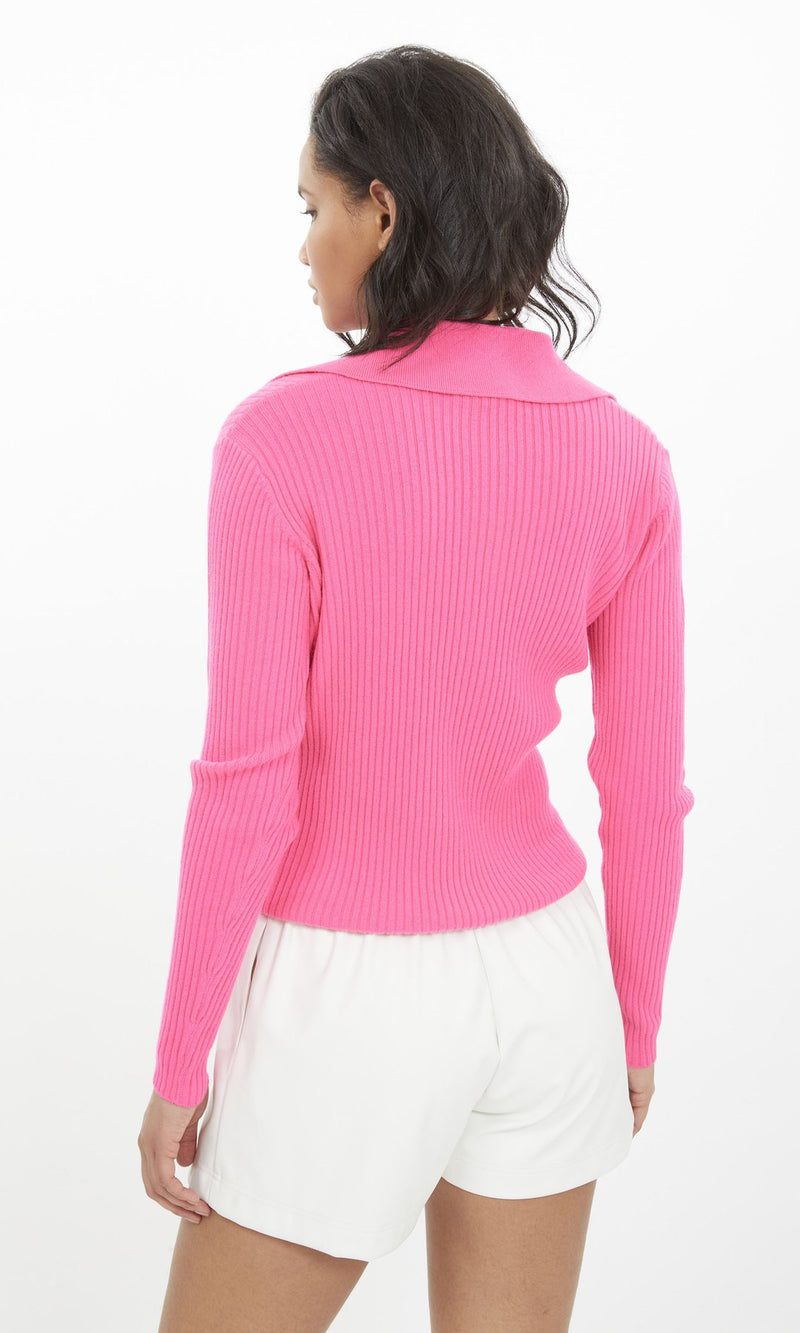 Generation Love - Maree Polo Sweater - Hot Pink