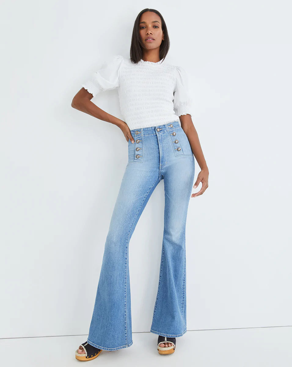 限定値下げ POTTERY SHORT BELL SLEEVE FLARE Veronica Beard - Sheridan Bell Bottom With Sail - Sodlite