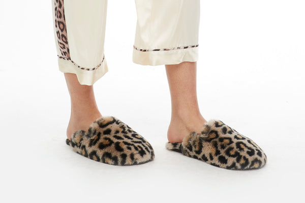 Generation Love - Lois Vegan Fur Slide - Leopard