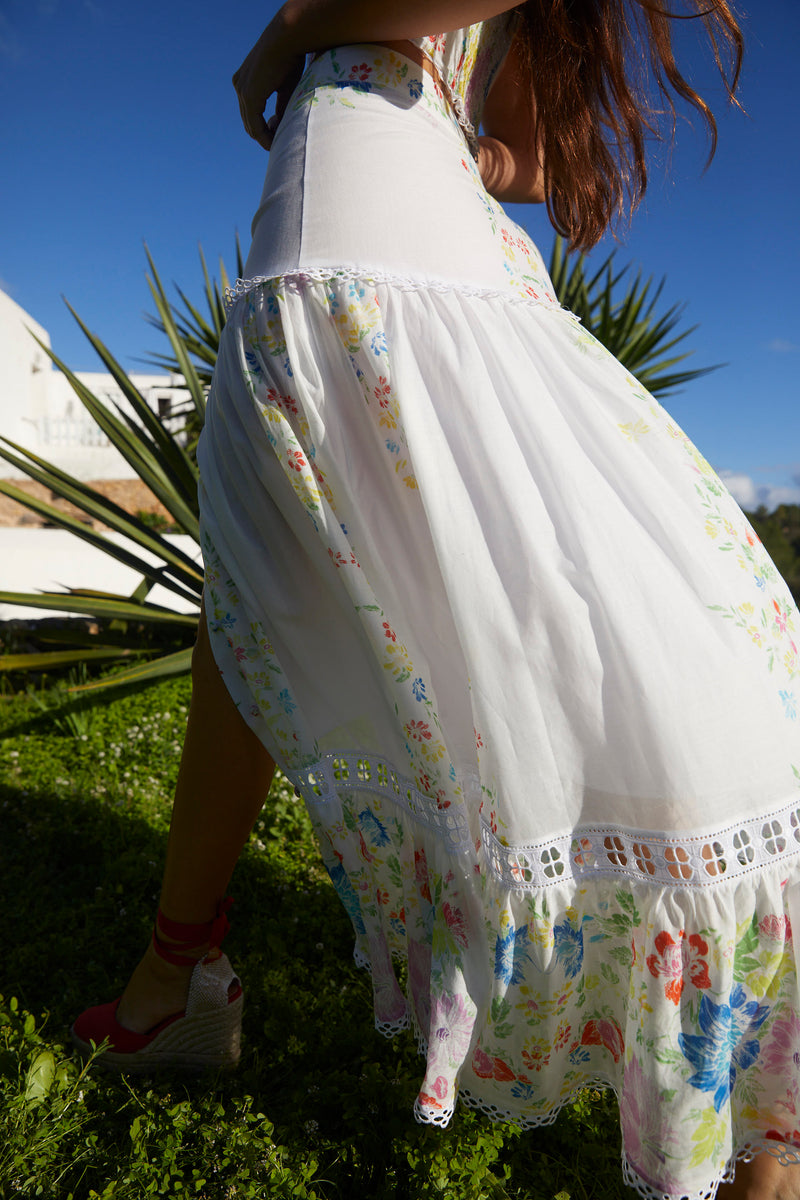 Charo Ruiz - Long Skirt Golny - Garden White