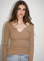 LNA - Emory Notch Long Sleeve - Autumnal Brown