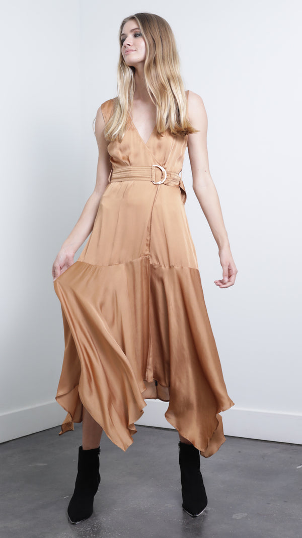 Karina Grimaldi- Rhoda Solid Maxi Dress - Pecan