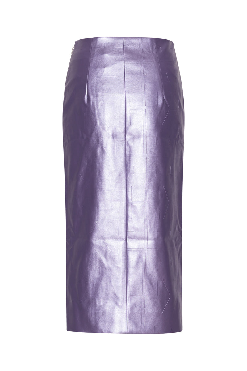 Rotate - Embossed Midi Slit Skirt - Sand Verbena
