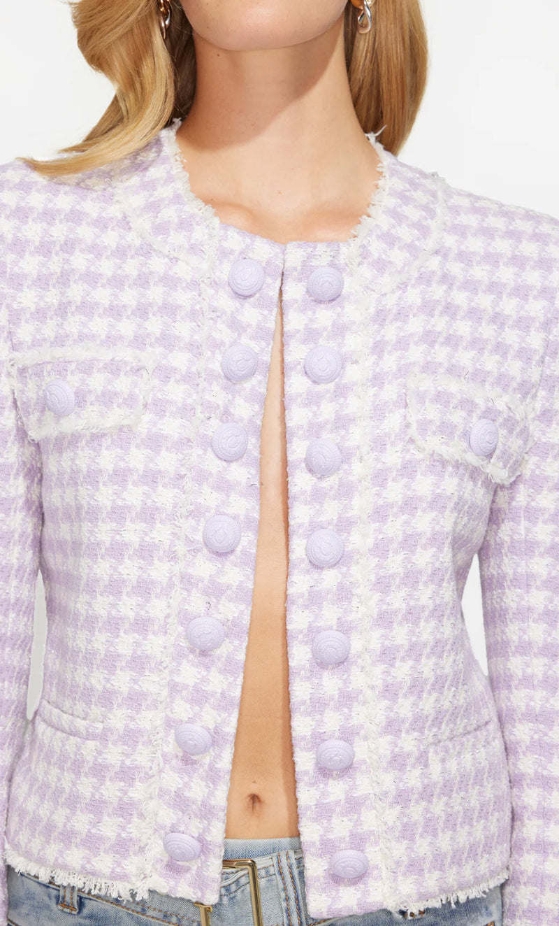 Generation Love - Killian Tweed Jacket - Lavender/Cream
