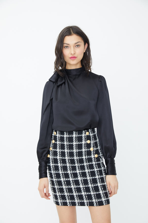 Generation Love - Adi Tweed Mini Skirt- Black/White