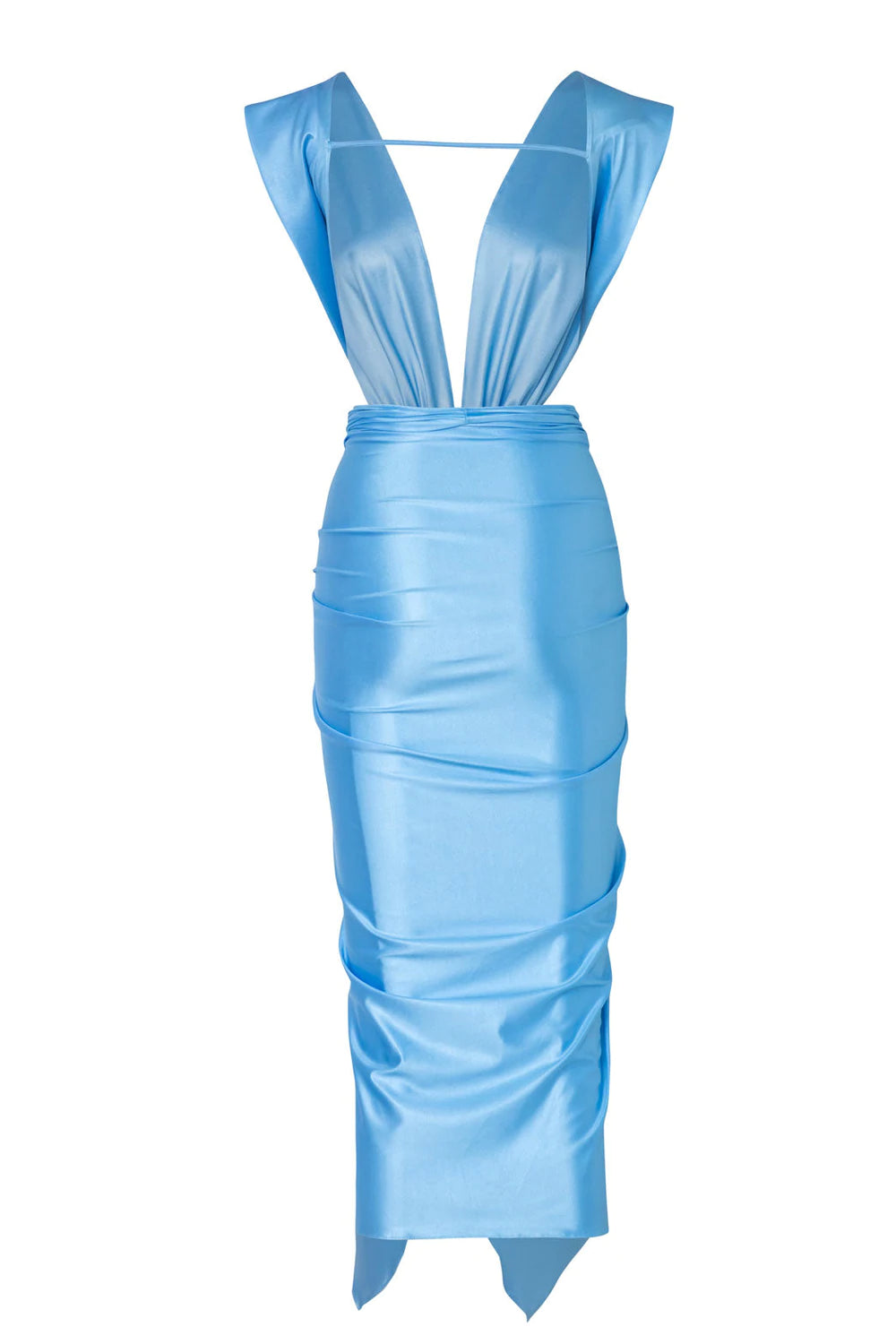 Baobab Open Back Mia Midi Dress in Sky M