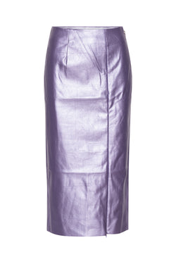Rotate - Embossed Midi Slit Skirt - Sand Verbena