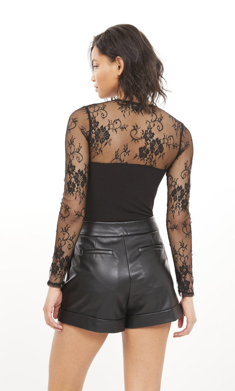 Generation Love - Brooke Lace Combo Bodysuit - Black