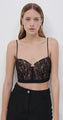 Jonathan Simkhai - Shirley Delicate Lace Bustier Top - Black