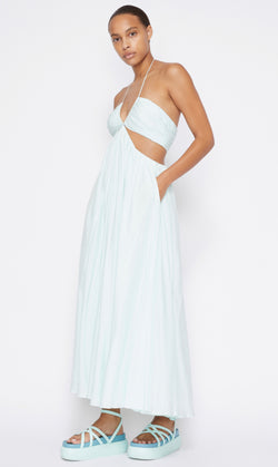 Jonathan Simkhai - Anita Pearl Trim halter midi Dress - Seafoam