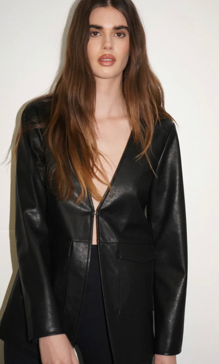 LNA - Eros Faux Leather Jacket - Black