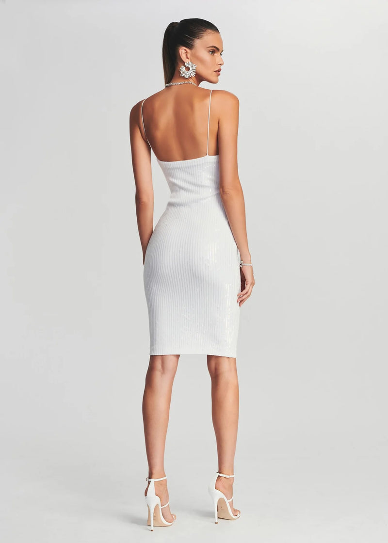 Retrofete - Amber Sequin Knit Dress - White