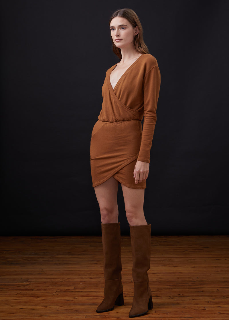 Monrow - Supersoft Fleece Dress - Golden Brown