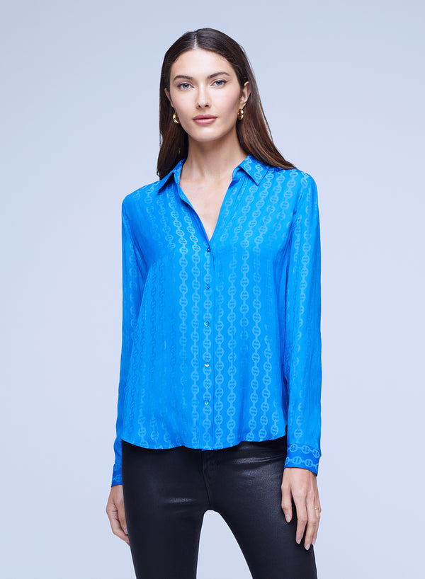 L’agence - Holly Blouse - DP Skyble Sign Chain Stripe