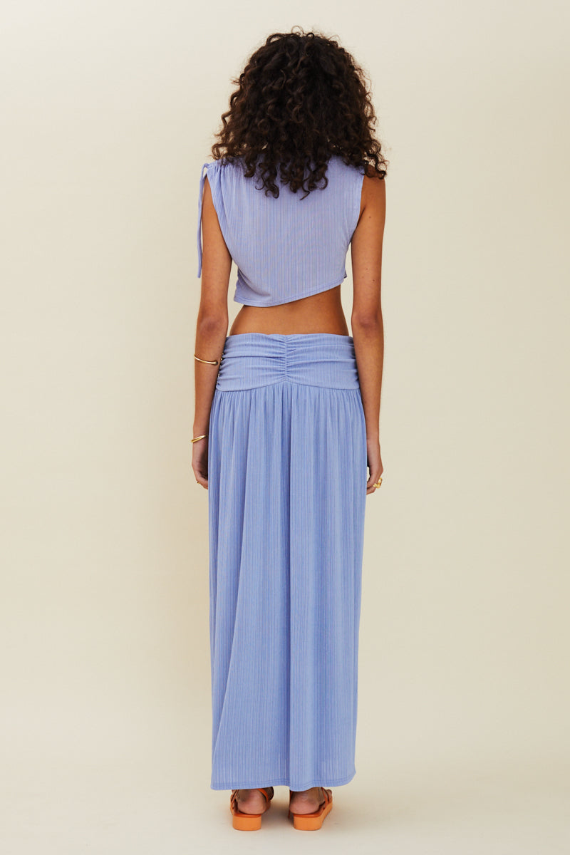 Suboo - Ether Rouched Maxi Skirt - Cornflower