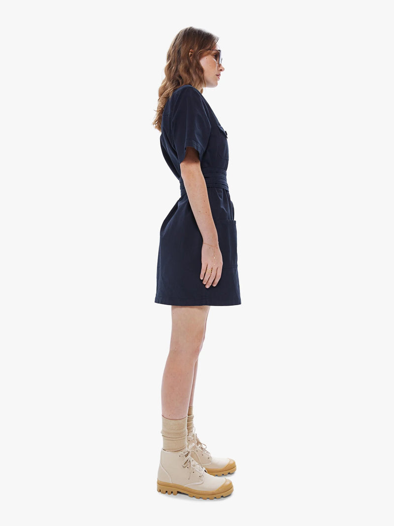 Mother - The Wrapped Up Mini Dress - Caviar