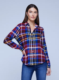 L’agence - Holly Blouse - Multi Scarf Plaid