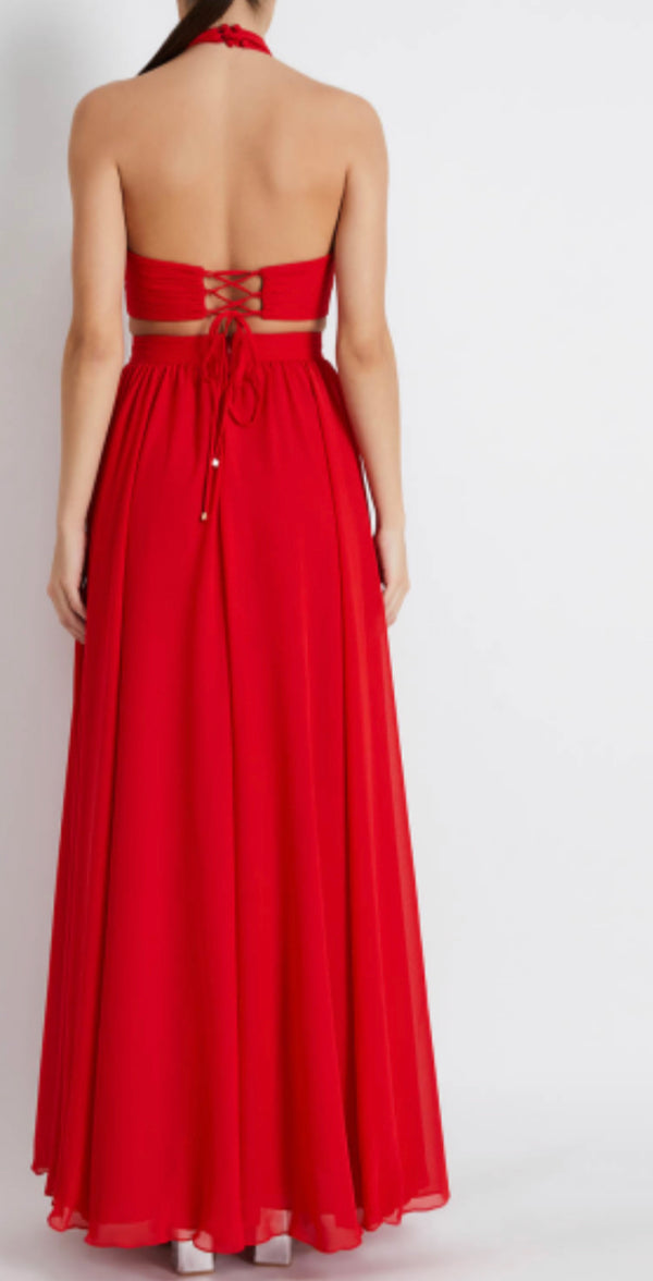 Patbo - Cutout Halterneck Maxi dress - Candy Red