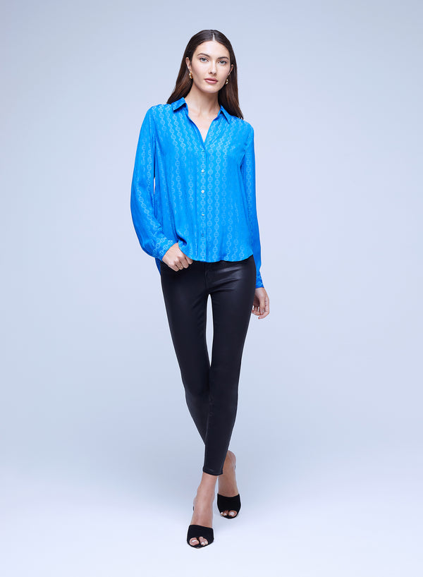 L’agence - Holly Blouse - DP Skyble Sign Chain Stripe