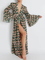 Patbo - Plitka Bell Sleeve Cotton Robe - Olive