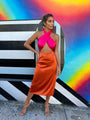 Silk Roads - Minerva Midi Dress - Orange/fraise Exclusive