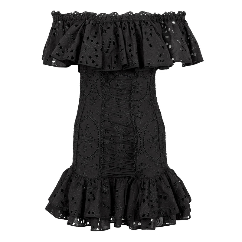 Charo Ruiz - Short Dress Pia - Black Fruition