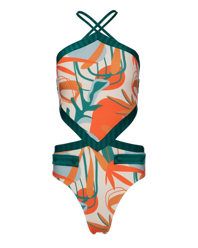 Patbo - Rio Cut Out Swimsuit - Bright Orange