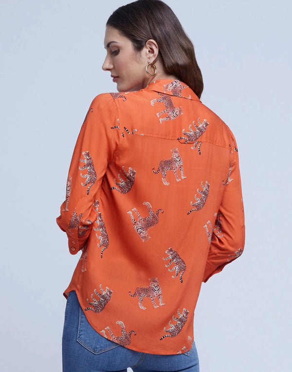 L’agence - Camille Blouse - Golden Poppy Multi Panther Animal