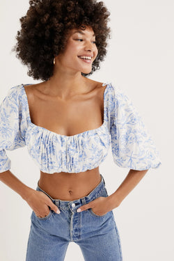 For Love & Lemons - Maisie Crop Top - Blue