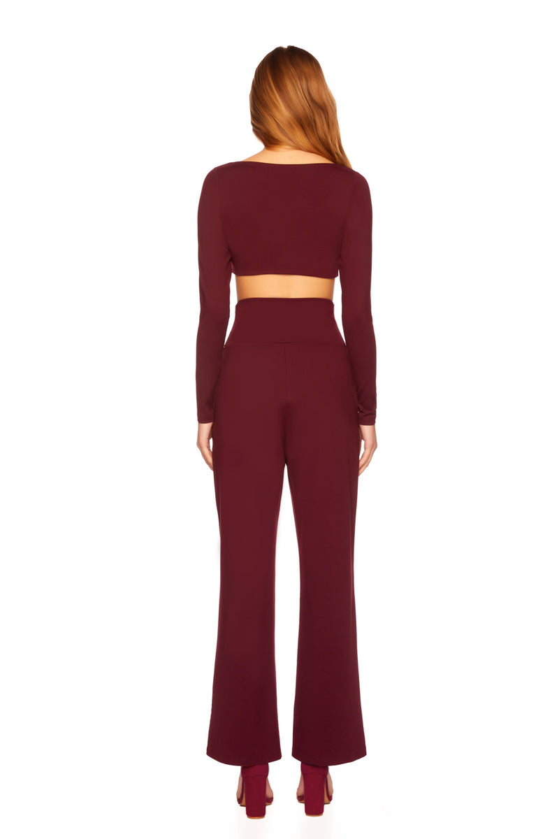 Susana Monaco - Reverse Sweatheart Crop Top - Port