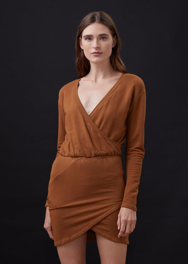 Monrow - Supersoft Fleece Dress - Golden Brown