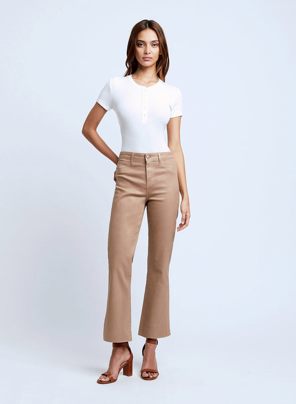 L’agence - Kendra Crop Flare - Cappuccino Coated