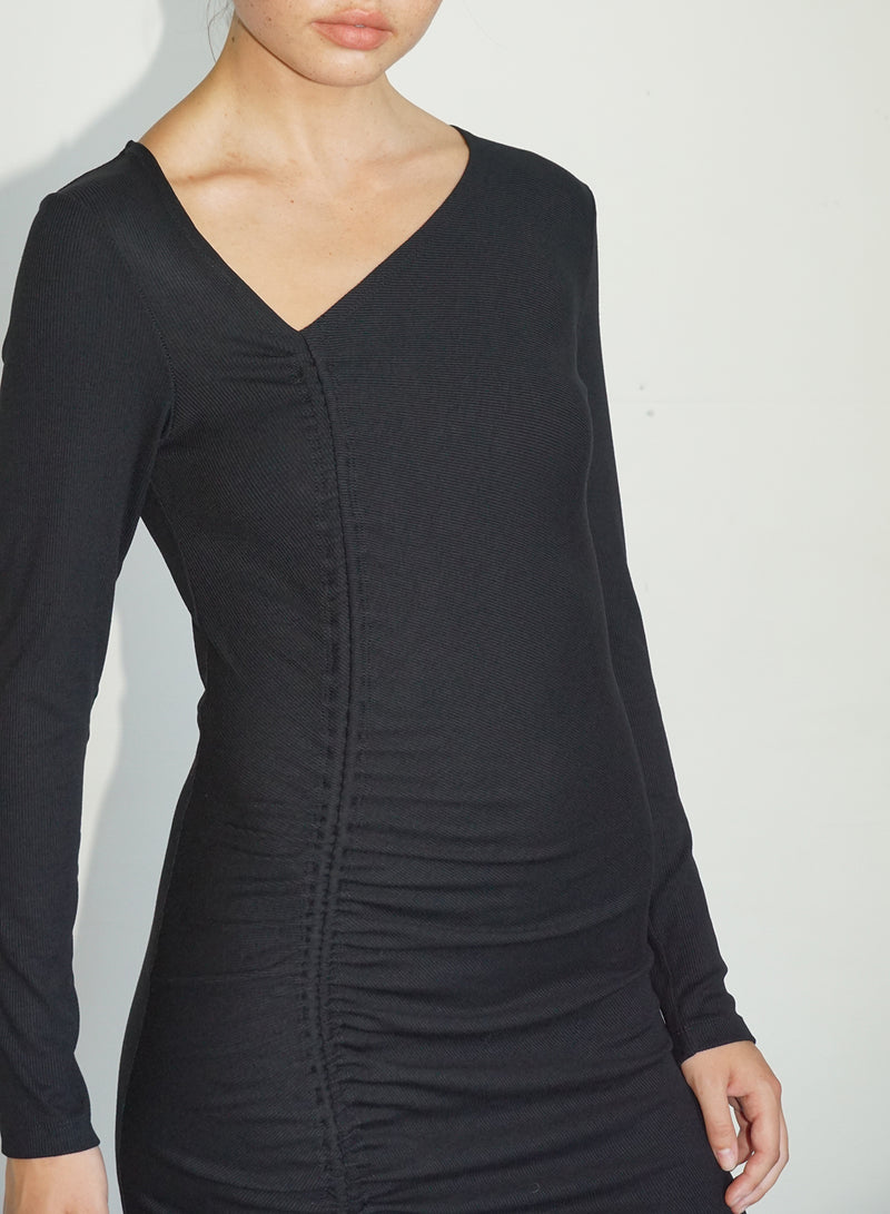 LNA - Ember Ruched Dress - Black