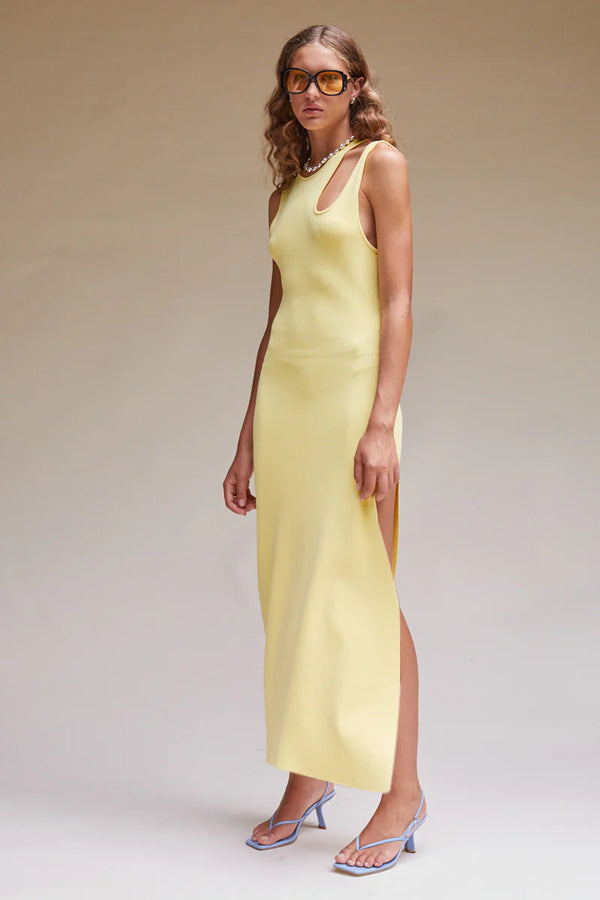 Suboo - Quinn Sleeveless Cutout Midi Dress - Lemon