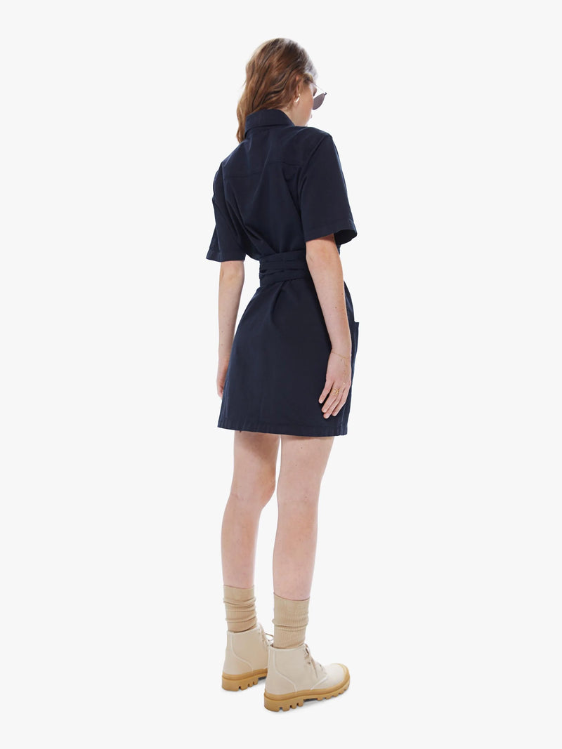Mother - The Wrapped Up Mini Dress - Caviar