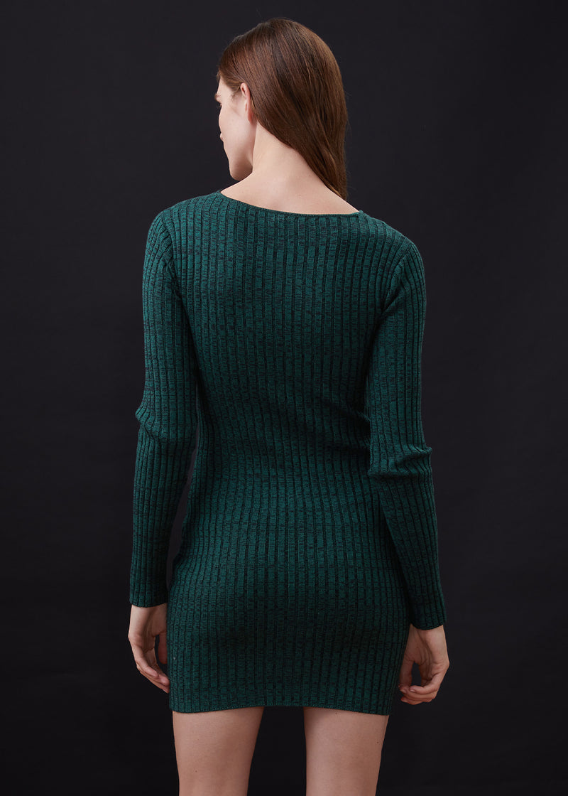 Monrow - Cosmo Rib Sweater Dress - Deep Forest