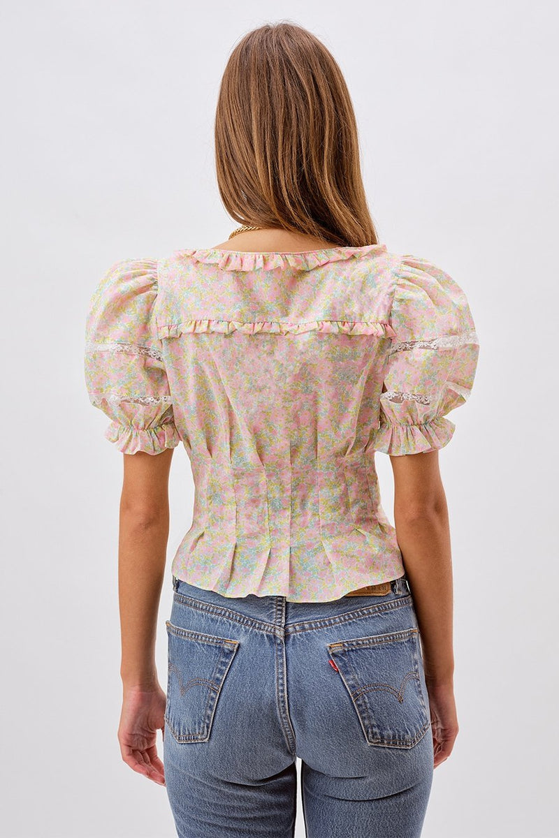 For Love & Lemons - Dani Blouse - Pink