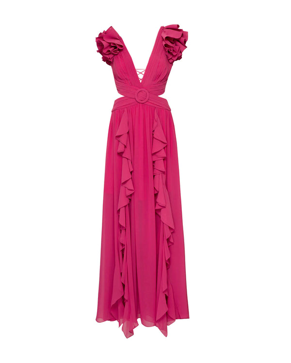 Patbo - Flutter Sleeve Maxi Dress In Multiple Colors