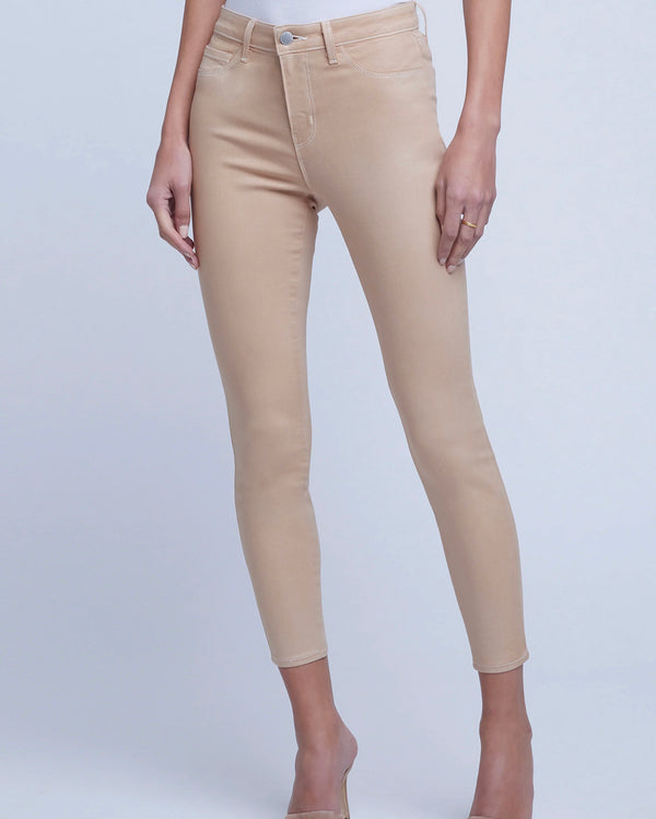 L’agence - Margot Coated Jean - Nude/White Coated Contrast