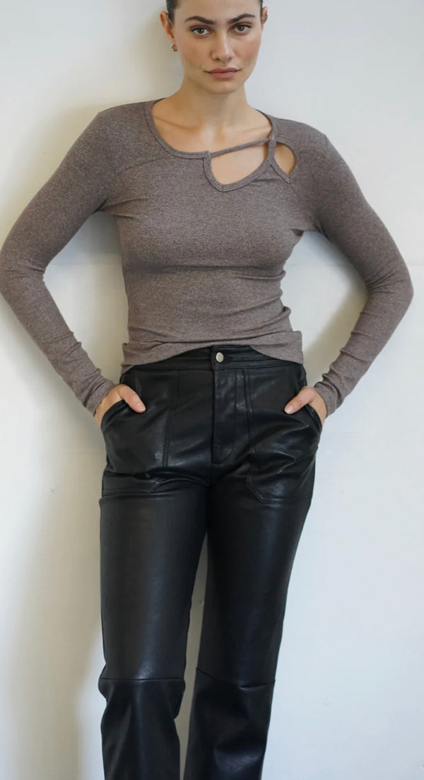 LNA - Rune Faux Leather Pant - Black