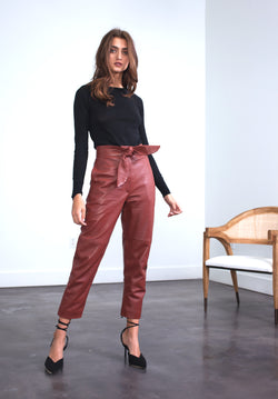 Karina Grimaldi - Stella Leather Pants - Caramel