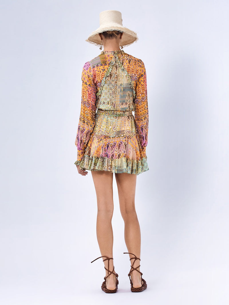 Alexis - Sabrine Mini Dress - Sunset Paisley