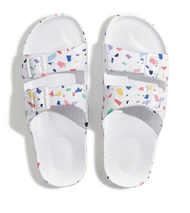Freedom Moses - Adult Moses Sandal - Fancy Terrazzo White