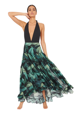 ALEXANDRA MIRO PENELOPE SKIRT - LEAF PRINT