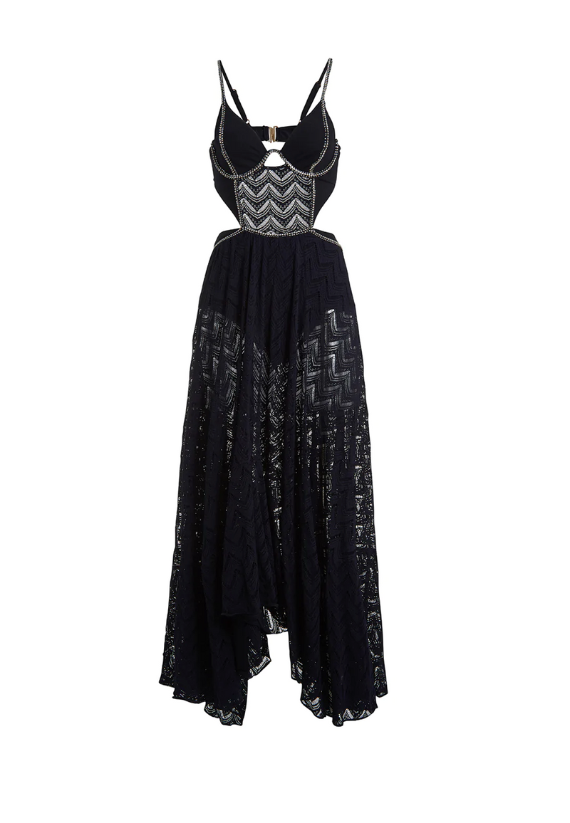 Patbo - Beaded Bustier Dress - Black