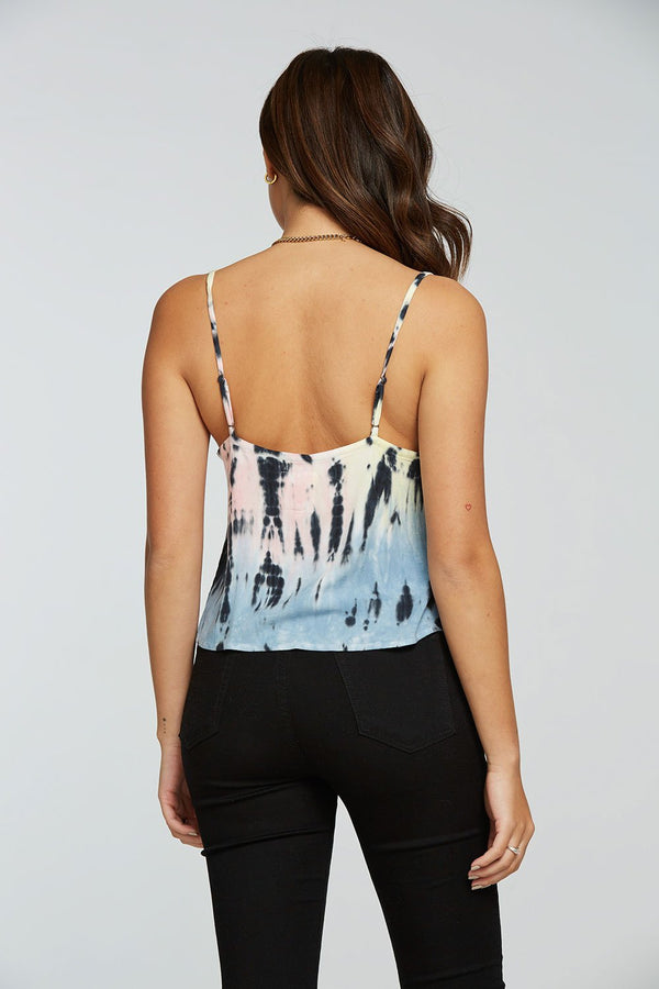 Chaser - Heirloom Wovens Cropped Low Back Hi Lo Cami - Summerland Tie Dye